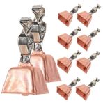 TOYANDONA 10pcs Paslanmaz Çelik Köpek Çanları Inek Çan Güle Deve Bell Rustik Çelenk Sığır Çiftliği Hayvan Bakır Yüksek Bronz Çan