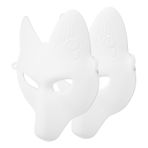 TOYANDONA 2 Adet DIY tilki maskesi cadılar bayramı maskesi halloween costume cadilar bayrami kostumu maske köpek kurt maskesi kağıdı yüzler boyasız maske süslemek için boş maskeler pu beyaz