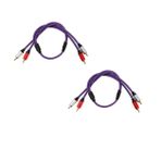 TOYANDONA 2 Adet Ses Hattı hoparlörler ekipman sahne komponent kablosu deney aletleri stereo kablo RCA ses kablosu Araç ses kablosu subwoofer kablosu korumalı ses kablosu Metal Mor,Purple