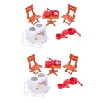 TOYANDONA 2 Takım çocuk oyuncak bebek evi Mini mutfak eşyaları Oyuncak ev dekorasyonu minyatür mutfak eşyaları küçük ev mini fırın minyatür sandalyeler küçük mutfak aksesuarları plastik