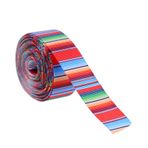 TOYANDONA Meksika Temalı Gökkuşağı Çizgili Serape Fiyonkları 1 Rulo Polyester El Sanatları Kurdelesi Fiesta Süslemeleri Parti Malzemelerini Sarmak İçin