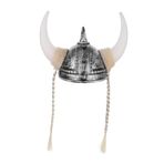 TOYANDONA Viking Boynuz Şapkası Viking Kostüm Aksesuarı Gümüş Örgülü Antik Roma Miğferi Yetişkin Boy Parti Malzemesi