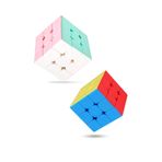 Toyaş 2 adet Speed Cupe Küp Zeka Küpü 3x3 Hız Küpü,Fidget Oyuncak Seyahat Zeka Oyunu Canlı ve Pastel