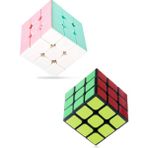 Toyaş 2 Adet Speed Cupe Rubik Küp Zeka Küpü 3x3 Hız Küpü,fidget Oyuncak Seyahat Zeka Oyunu Pastel Renk ve Klasik - Renkli