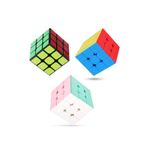 Toyaş 3 adet Speed Cupe Küp Zeka Küpü 3x3 Hız Küpü,Fidget Oyuncak Seyahat Zeka Oyunu
