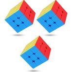Toyaş 3 Adet Speed Cupe Rubik Küp Zeka Küpü 3x3 Canlı Renkler Hız Küpü,fidget Oyuncak Seyahat Zeka Oyunu - Renkli