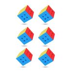 Toyaş 6 adet Speed Cupe Küp Zeka Küpü 3x3 Canlı Renkler Hız Küpü,Fidget Oyuncak Seyahat Zeka Oyunu