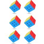 Toyaş 6 Adet Speed Cupe Rubik Küp Zeka Küpü 3x3 Canlı Renkler Hız Küpü,fidget Oyuncak Seyahat Zeka Oyunu - Renkli