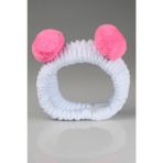 Toyaş Açık Mavi Pembe Ponponlu Peluş Bandana Makyaj Spa Saç Bandı