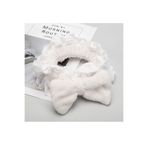 Toyaş Fırfırlı Peluş Bandana Makyaj Spa Saç Bandı Beyaz