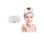 Toyaş Fiyonk Peluş Bandana Makyaj Spa Saç Bandı Beyaz