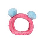 Toyaş Pembe Mavi Ponponlu Peluş Bandana Makyaj Spa Saç Bandı