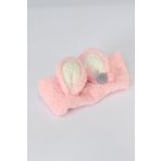 Toyaş Tavşan Kulaklı Peluş Bandana Makyaj Spa Saç Bandı Pembe