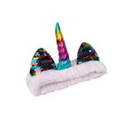 Toyaş Unicorn Peluş Bandana Makyaj Saç Bandı Lila Gökkuşağı Boynuzlu
