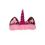 Toyaş Unicorn Peluş Bandana Makyaj Saç Bandı Pembe Pembe Boynuzlu