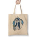 Toyaso Emily Corpse Bride Beyaz Bez Çanta Uzun Saplı Alışveriş Çantası Plaj Çantası - 34*40 cm - 001-Beyaz