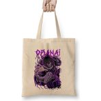 Toyaso Obanai Iguro Demon Slayer Iblis Keser Beyaz Bez Çanta Uzun Saplı Alışveriş Çantası - 34*40 cm - 001-Beyaz