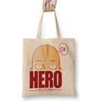 Toyaso One Punch Man Ok Bez Çanta Uzun Saplı Alışveriş Çantası Plaj Çantası - 34*40 cm - 001-Beyaz