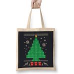 Toyaso Science Christmas Tree Periyodik Tablo Kimya Yılbaşı Beyaz Bez Çanta Uzun Saplı Alışveriş Çantası