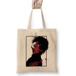 Toyaso Tokyo Ghoul Ken Red Beyaz Bez Çanta Uzun Saplı Alışveriş Çantası Plaj Çantası - 34x40 - 001 - Beyaz