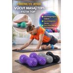 Toyfest 1 Adet Dikenli Masaj Topu Fıstık Roller Ayak Sırt Boyun Kas Gevşetici Fizyo Egzersiz Topu - Renkli