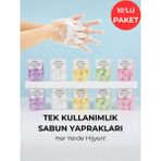Toyfest 10 Pkt Tek Kullanımlık Sabun Yaprakları Seti – Çocuklar Için Hijyen, Seyahat ve Okul Için Pratik - 10 Adet