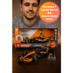 TOYFEST 1:24 Bburago F1 McLaren MCL38 Miami 2024 Lando Norris 4 Diecast Koleksiyonluk Model Araba Figürlü