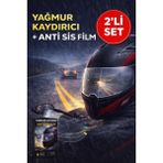 Toyfest 2'li Motosiklet Kaskı Yağmur Kaydırıcı Film – Anti Sis Şeffaf Vizör Cam Koruyucu