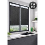 TOYFEST 2’li Vantuzlu Cam Güneşlik Perde 50x125 cm – Isı ve Güneş Önleyici Siyah Stor
