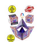 TOYFEST 3 Boyutlu Stress Giderici Manyetik Geometrik Mozaikli Mıknatıslı Akıl Zeka Rübik Küp - Renkli