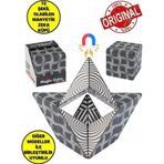 TOYFEST 3 Boyutlu Stress Giderici Manyetik Geometrik Mozaikli Mıknatıslı Sihirli Akıl Zeka Rübik Küp - Siyah
