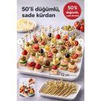 Toyfest 50’li Kahve Düğümlü Bambu Kürdan 12 cm – Parti Sunum, Kokteyl, Kanepelik Doğal Servis Çubuğu