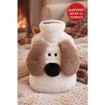 TOYFEST Beyaz Gromit Figürlü Eldivenli Sıcak Su Torbası – Peluş Kılıflı, Karın El Isıtıcı