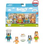 Toyfest Blueyplus Pavlova 4lü Figür Set Hareketli Uzuv Aksesuar Şef Bandit Chilli Bluey Aile Oyunu