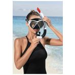 TOYFEST Dominator Pro Snorkel Set Dalış Maskesi Deniz Yüzücü Gözlüğü Gözlük Maske - Beyaz - (14 Yaş Üstü )