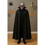 TOYFEST Korkunç Kafatası Maske ve 120 cm Yakalı Siyah Pelerin Seti – Yetişkin Halloween Kostümü