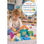 Toyfest Magnetic Sünger Bob Kare Pantalon Piksel Tarzı Manyetik Küp Yapı Blok Seti 2X2CM Eğitici 96 Parça