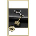 TOYFEST Marvel Avengers Thor'un Çekici - Metal Thor Çekiç Figürlü Anahtarlık - Altın Renkli