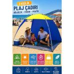 Toyfest Mavi - Plaj Çadırı Tentesi 200X170X150 cm Yarı Otomatik Gölgelik Kamp Piknik Taşınabilir Tente