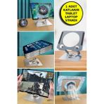 Toyfest Metal Tablet Standı 360 Derece Dönebilen Yükseltilmiş Masaüstü Ayarlanabilir Katlanır