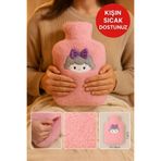 TOYFEST Pembe Peluş Sıcak Su Torbası – Yumuşak, Güvenli ve Şık Saçlı Kız Model, 1 Litre
