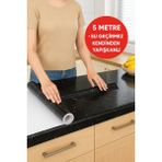 Toyfest Siyah Mermer Desenli Kendinden Yapışkanlı Su Geçirmez Tezgah Kaplama Folyo – Parlak Yüzey 60X500 cm - 60 x 500 cm