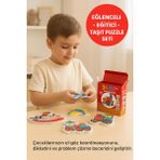 Toyfest Taşıtlar Eva Köpük Puzzle Seti – 3-7 Parçalı 5 Farklı Araçlı Eğitici Zeka Oyunu - 02-Sarı