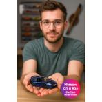 Toyfest Uzak Doğu Serisi Nissan GT R R35 Mavi Açılır Kapılar DieCast Çek Bırak Metal Model Araba 11 Cm 1:32