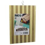 Toyigoo 18 x 28 x 1.4cm Beyaz Çizgili Ahşap Bambu Kesim Panosu - Kesme Tahtası Metal Kulplu (4887) Ty - (No Color)