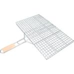 Toyigoo Ahşap Saplı Mangal Izgarası Galvanizli Paslanmaz Kafes Demir 30 x 40 cm TYG-84037RS - Renkli - 1
