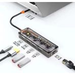 Toyigoo Ally 5in1 Type-C To Usb3.0 + Usb2.0 + Type-C Pd 100W + HDMI + Ethernet Çoğaltıcı Transparan Hub-