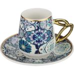 Toyigoo Paçi Etnik 6'lı Porselen Kahve Fincanı ROYALEKS-P-POR-101736 TYG-84037RS - Renkli - 0 - 499 ml