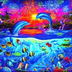 Toynk Yetişkinler ve Çocuklar için Bir Yunus Cenneti Okyanus Yapbozu | Zor 1000 Parça Yapboz Oyuncağı | Oyun Gecesi için Etkileşimli Zeka Tanıtımı | 71 x 50 cm