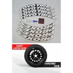 Toyo Tires Proxes Motorsiklet Lastik Yazısı 2.5 Cm 8 Adet Tutkal Beyaz Lastik Yanağı Sticker Arma